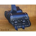 Kožené moto brašny S131 černé, 30x25x14cm - nýty a třásně – Hledejceny.cz