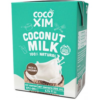 Cocoxim Kokosové mléko na vaření bez konzervantů 200 ml – Sleviste.cz