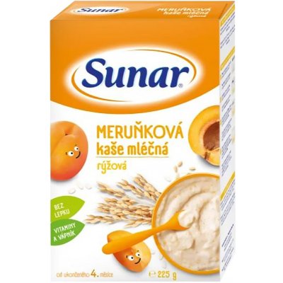 Sunar Mléčná kaše rýžová meruňková 225 g – Zbozi.Blesk.cz