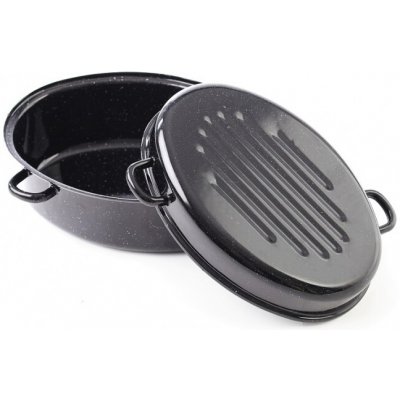 VEF Smaltovaný oválný pekáč 42 x 33 cm černý 00000-4130042 – Zboží Mobilmania