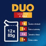 Felix Fantastic Duo kuře a ledvinky hovězí a drůbeží krůta a játra jehněčí a telecí v želé 12 x 85 g – Zbozi.Blesk.cz