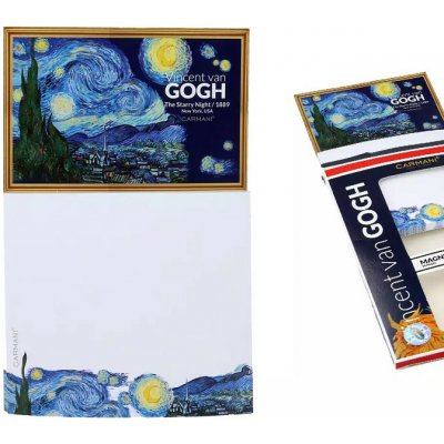 Carmani® Poznámkový bloček široký na magnetu Vincent van Gogh "Hvězdná noc" – Hledejceny.cz