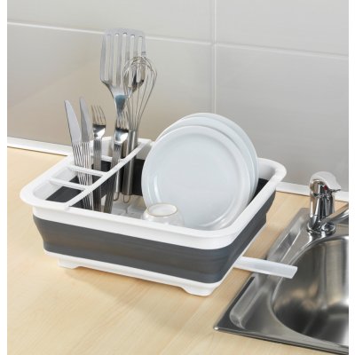WENKO Skládací odkapávač na nádobí, bílošedý – Zboží Dáma