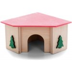 JK ANIMALS Dřevěný domek se stromky pro křečky 11 x 11 x 7 cm – Hledejceny.cz