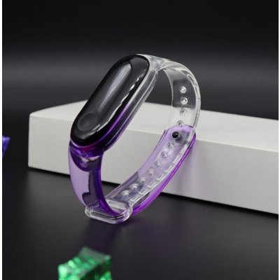 Xiaomi Mi Band 3/4 náhradní náramek Skleněný vzhled Fialový MBSCZ-SK502 – Zbozi.Blesk.cz