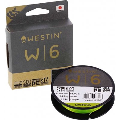 Westin šňůra W6 8 Braid Lime Punch 135m 0,080mm – Zboží Mobilmania