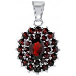 SILVEGO Luxusní stříbrný přívěsek s pravým českým granátem SILVEGO180024 – Zboží Dáma