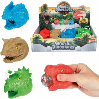 Teddies Dinosaurus hlava mačkací antistresový 8 cm 4 druhy – Zboží Dáma