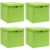 Úložný box Petrashop Úložné boxy s víky 4 ks zelené 32 x 32 x 32 cm textil