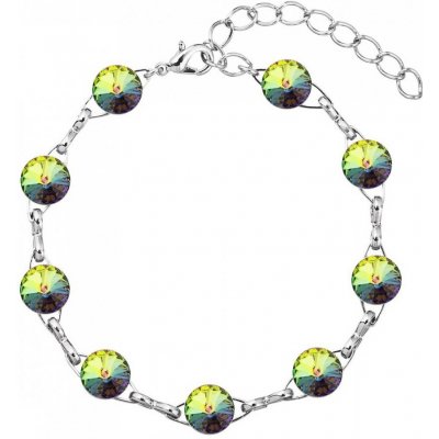 Swarovski Elements Rivoli rhodiovaný zelený duhový 33111.1 Vitrail Medium zeleno-růžová duhová