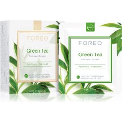 Foreo Farm to Face Green Tea osvěžující a zklidňující maska 6 x 6 g