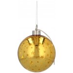 Pro-Tech shop Skleněná vánoční koule s LED 10cm zlatá s hvězdičkami 69609 – Hledejceny.cz