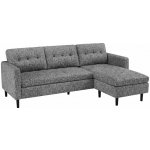 Interior DE Rohová pohovka Stockholm 220 cm šedá texturovaná tkanina POH47839 – Zbozi.Blesk.cz