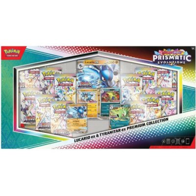 Pokémon TCG: Prismatic Evolutions Premium Collection Lucario & Tyranitar – Zboží Mobilmania
