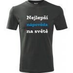 Tričko nejlepší nápověda na světě dárek pro nápovědu grafitové – Hledejceny.cz