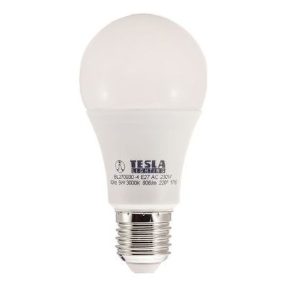 Tesla LED žárovka BULB E27 9W 230V 806lm 25 000h 3000K teplá bílá – Zboží Mobilmania