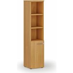 Primo Kombinovaná kancelářská skříň WOOD, dveře na 2 patra, 1781 x 400 x 420 mm, buk – Sleviste.cz