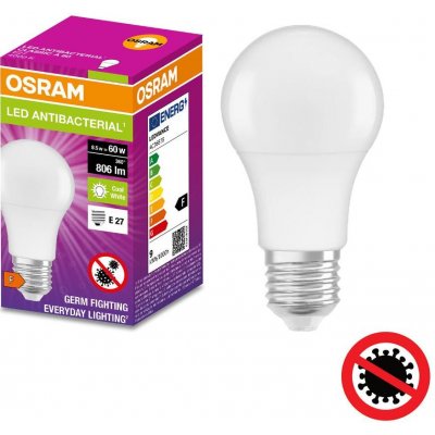 Osram Antibakteriální LED žárovka E27 LC CL A 8,5W 60W neutrální bílá 4000K – Hledejceny.cz