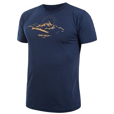 Sensor Coolmax Tech Mountains pánské triko krátký rukáv deep blue – Zboží Dáma