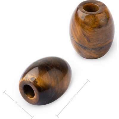 Korálek soudek z minerálu Tygří oko s velkým průtahem pro Macramé 18x16 mm - 1 ks – Hledejceny.cz