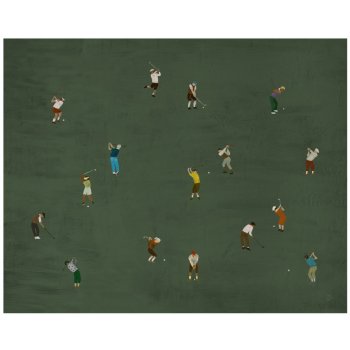 Fine Little Day Autorský plakát Golfers by Elisabeth Dunker 50x40 cm, zelená barva, papír