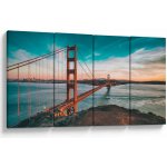 Obraz- Golden Gate, San Francisco, Čtyřdílný 160x80 cm – Hledejceny.cz