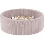 Suchý bazén s míčky 90x30 cm pro děti, světle růžový manšestr, 200 míčků MISIOO – Zboží Dáma