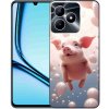 Pouzdro a kryt na mobilní telefon Realme mmCase Realme Note 50 Gelový kryt prasátko s balónky