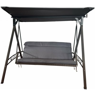 Rojaplast Rattan zahradní houpačka šedá 205 cm, 175 cm, 140 cm – Zboží Dáma Rojaplast Rattan zahradní houpačka šedá 205 cm, 175 cm, 140 cm – Zboží Dáma