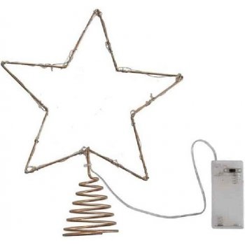 Ginger Ray Hvězda na vánoční stromeček zlatá se světýlky 25 x 20 cm