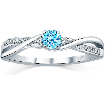 SILVEGO Stříbrný prsten s modrým Topazem a Brilliance Zirconia JJJR1100TS Velikost prstenu: obvod