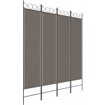 Lumarko! Paraván 4-panelový antracitový 160 x 220 cm textil – Sleviste.cz