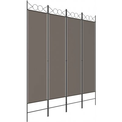 Lumarko! Paraván 4-panelový antracitový 160 x 220 cm textil – Sleviste.cz