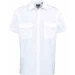 Premier pánská pilotská košile s krátkým rukávem Easy bílá