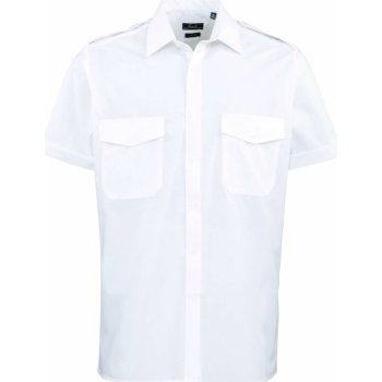 Premier pánská pilotská košile s krátkým rukávem Easy bílá