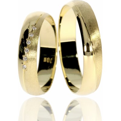 Zlatnictví Helios Zlaté snubní prsteny L 249 Se Zirkony – Zboží Mobilmania