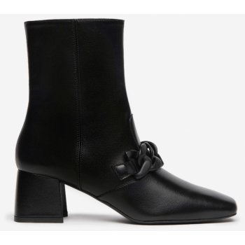 Nero Giardini kotníkové kožené boty na podpatku černá