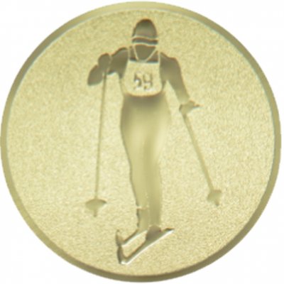 Emblém běh na lyžích zlato 25 mm