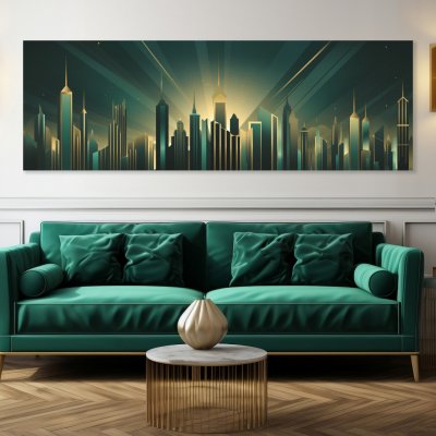 Obraz na plátně - Centrum města Decopolis FeelHappy.cz Velikost obrazu: 120 x 40 cm – Zbozi.Blesk.cz