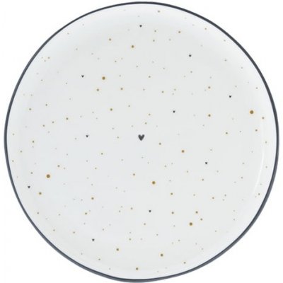 Bastion Collections Porcelánový dezertní talíř Little Dots 19 cm bílá porcelán
