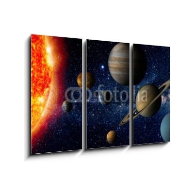 Obraz 3D třídílný - 105 x 70 cm - Solar system Sluneční Soustava – Hledejceny.cz