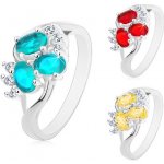 Šperky eshop ocelový prsten s ozdobnými výřezy a zirkonem HH17.14 Aqua modrá – Hledejceny.cz