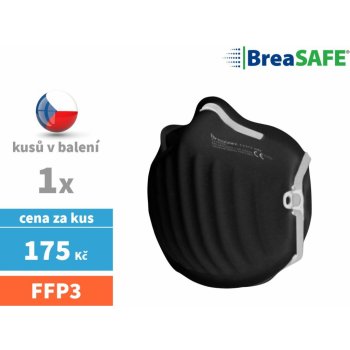 BreaSAFE nanorespirátor CLASSIC FFP3 CZ Černý 1 ks