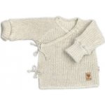 Baby Nellys Kojenecký svetřík rostoucí na zavazování na boku sv. béžová písková – Zboží Dáma
