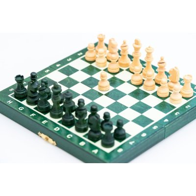 Magnetické dřevěné šachy mini zelené – Zboží Živě