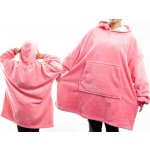 Noxxiez Hřejivá televizní mikinová deka s kapucí pro teenagery a dospělé Růžová – Zboží Mobilmania
