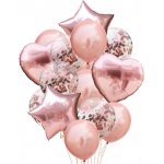 Balónkový set rose gold konfety – Zboží Dáma