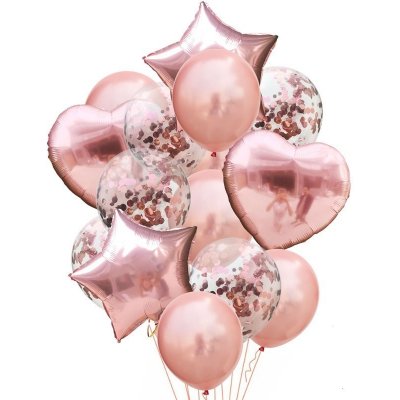 Balónkový set rose gold konfety – Zboží Dáma