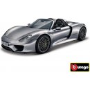 Bburago Porsche 918 Spyder Metallic šedá 18 21076 1:24