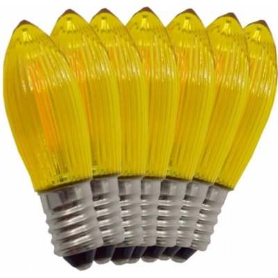 ElektroSkalka Žárovky LED 14V až 55V/0,3W E-10 Filament 7ks svíčky žluté (1ks) – Hledejceny.cz